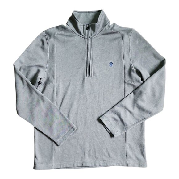 Izod Golf Sweater Mens Size M Medium Gray 1/4 Zip Athletic Sporty Perdormance - Picture 1 of 4